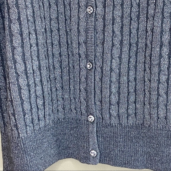 New York & Co Metallic Cardigan - XL - Silver - Picture 3 of 5